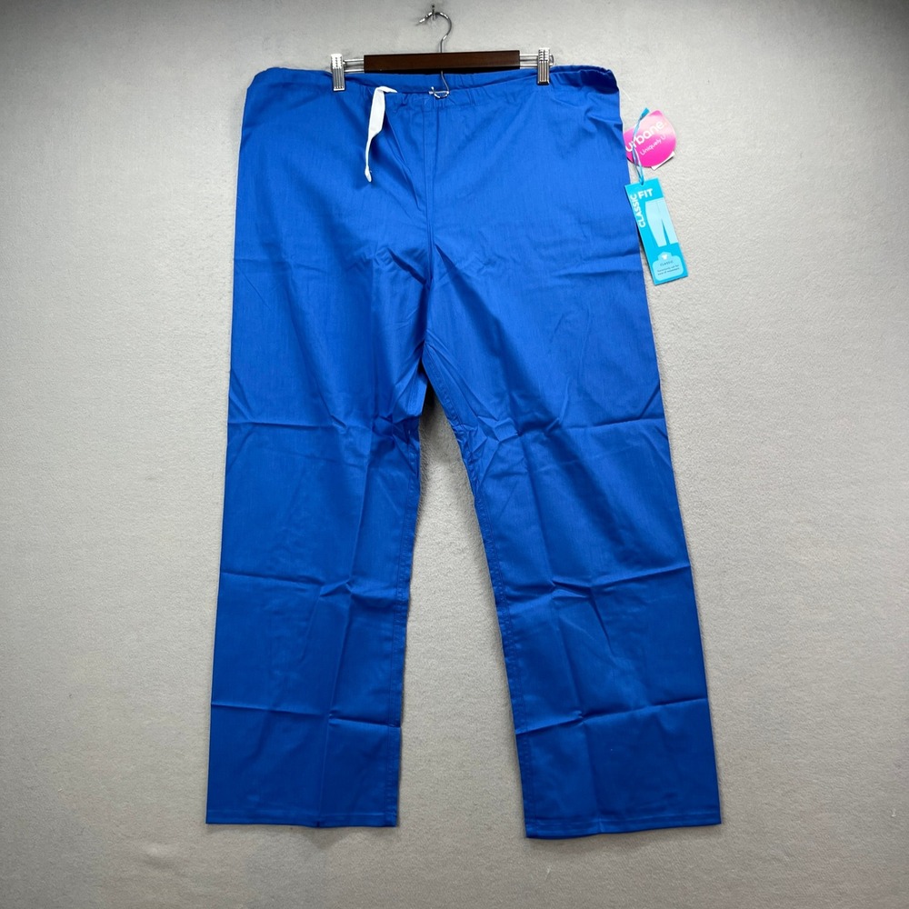 Urbane Scrub Pants Womens Large Royal Blue Classic Fit Drawstring Medical Work